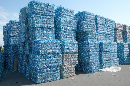 Recycling process of construction waste from a builders skip.